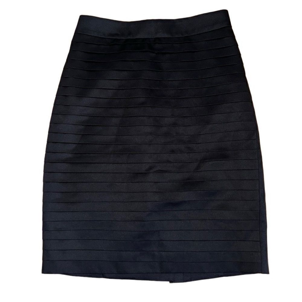 H&M Black Layered Satin A Line Pencil Skirt - Size 6